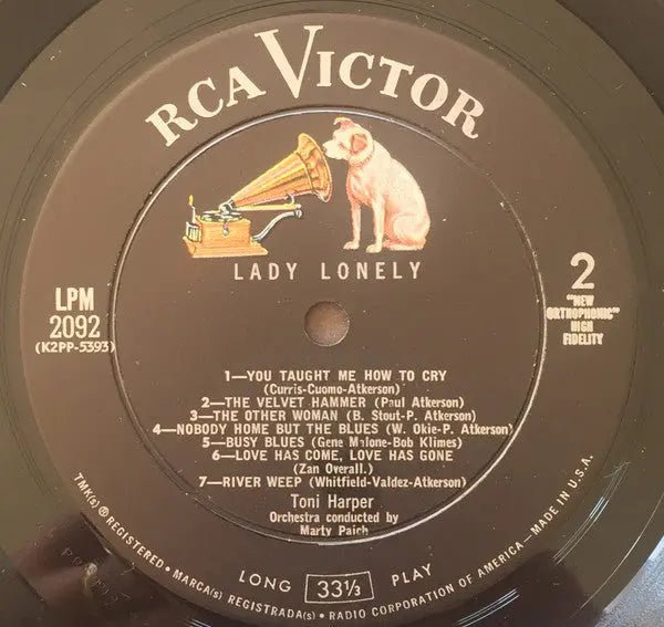 Toni Harper – Lady Lonely - 1959 Mono Original