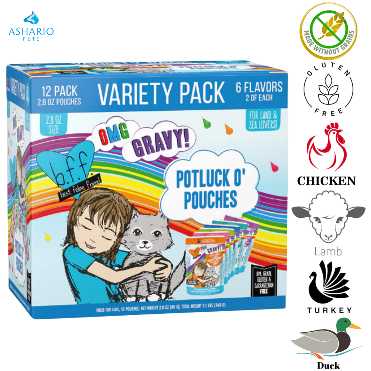 Weruva - OMG Potluck O' Pouches Variety Pack Wet Cat Food Pouch