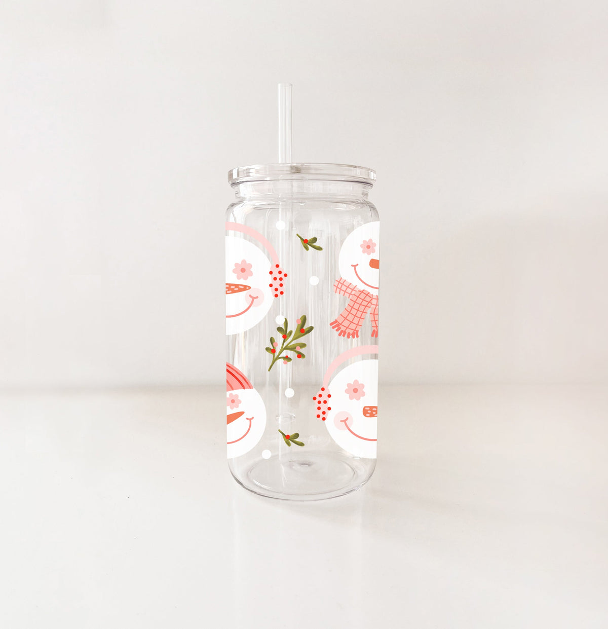 Verre en plastique 16oz - Bonhommes de neige