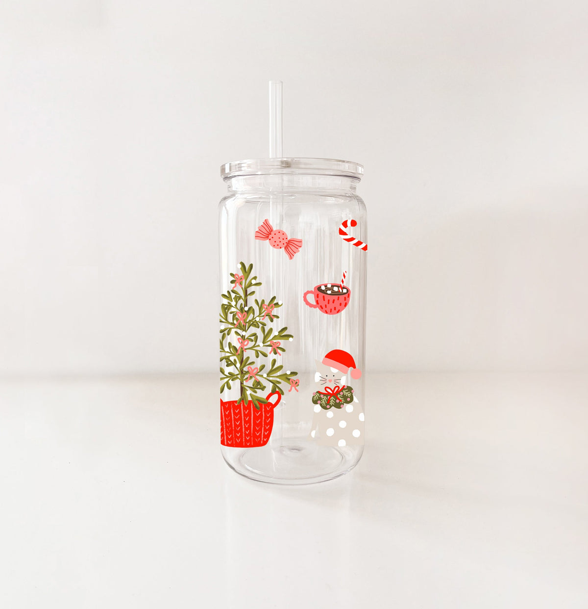 Verre en plastique 16oz - Matin de Noël
