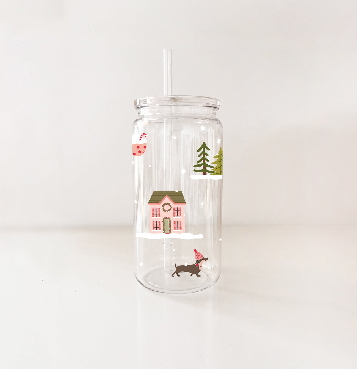 Verre en plastique 16oz - Noël au chalet