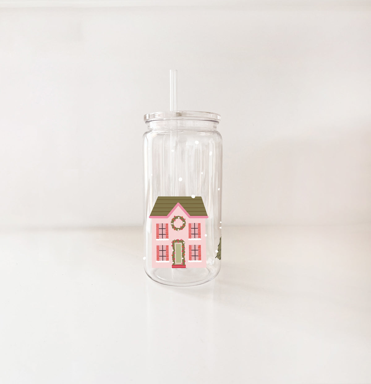 Verre en plastique 16oz - Village de Noël