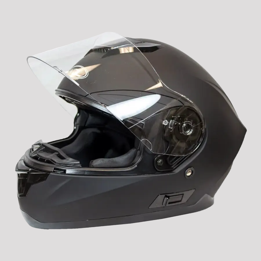 Casque de moto West Coast Leather intégral noir mat