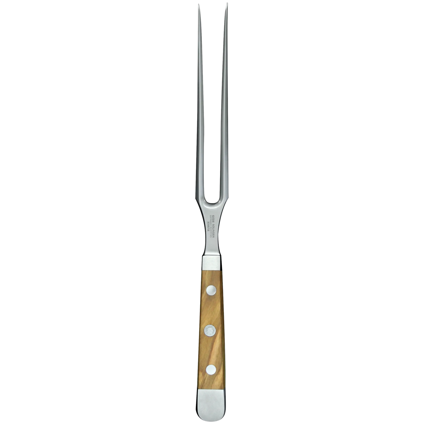 ALPHA OLIVE | Fourchette à viande 18 cm | Acier forgé / Manche en bois d'olivier