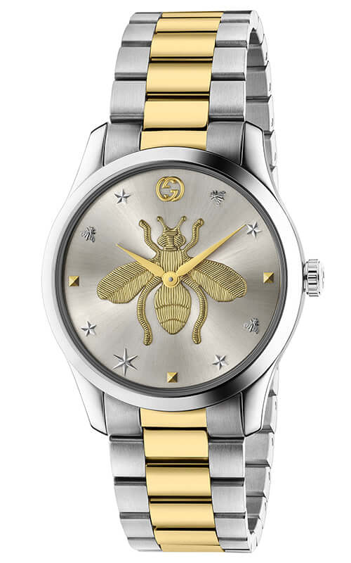 Montre GUCCI G-TIMELESS ICONIC acier argenté et abeille YA1264131