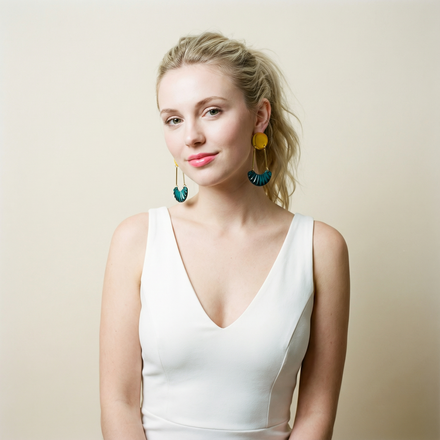 Boucles d'oreilles pendantes Art déco, avec clous ou clips – « Kia »