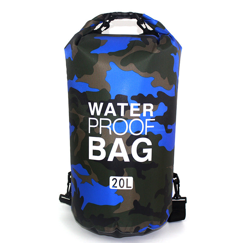 Sac étanche extérieur en polyester camouflage, sac à dos de plage portable à double bandoulière