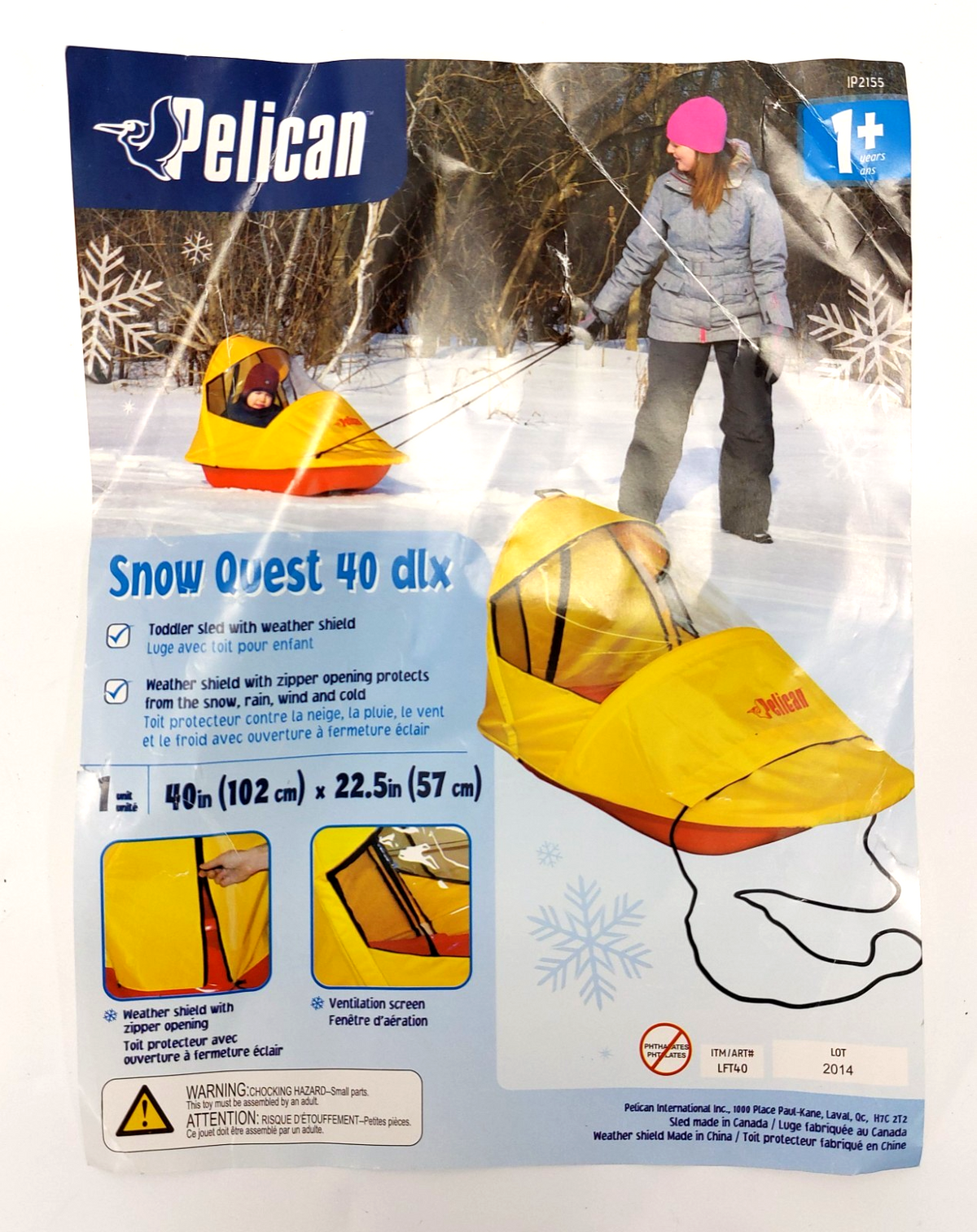 Pelican Snow Quest 40 DLX Sled Replacement Weather Shield Cover (NO SLED)