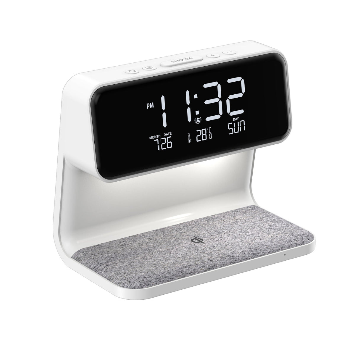 Lampe de Chevet Créative 3 en 1, Charge sans Fil, Écran LCD, Réveil, Chargeur de Téléphone sans Fil
