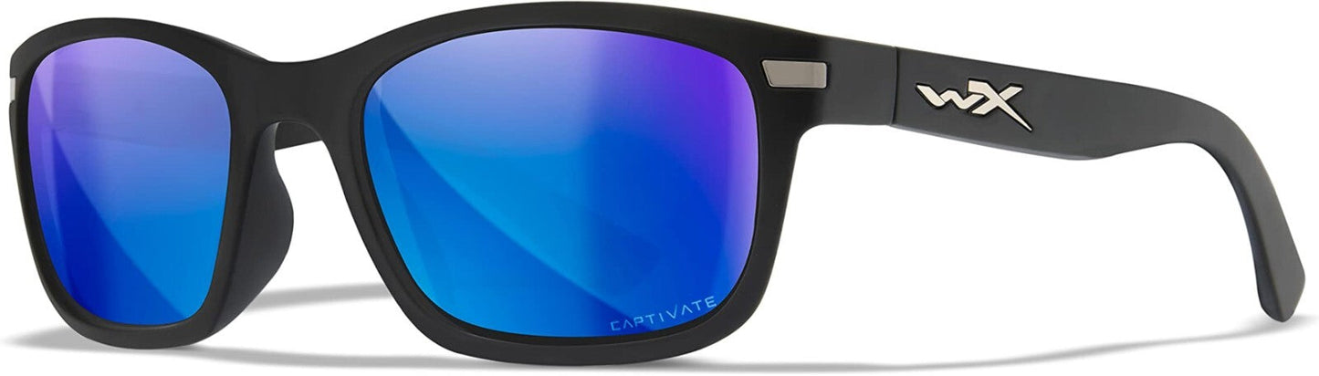 Lunettes de soleil Wiley X WX Helix | Verres Captivate polarisés bleu miroir / Monture noire mate