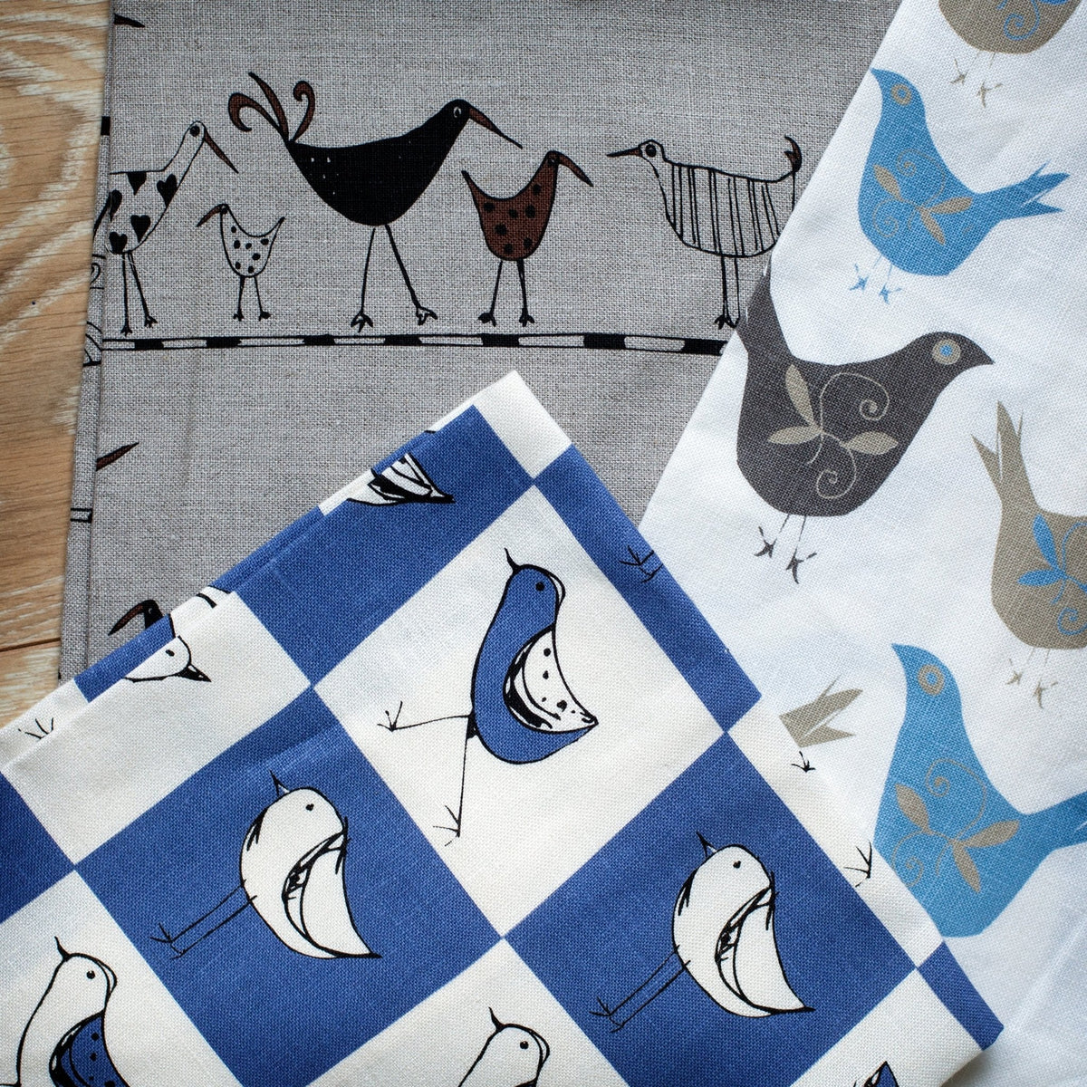 Tea Towel - Check Bird