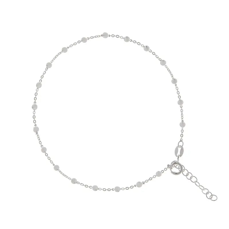 Cheville en perles argentées