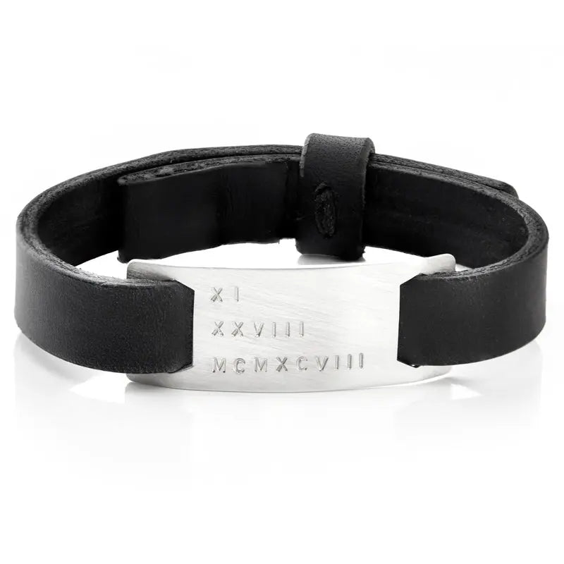 Bracelet en cuir noir Marley