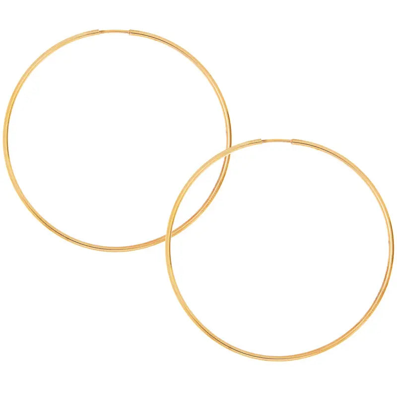 Boucles d'oreilles créoles en or jaune 65 mm