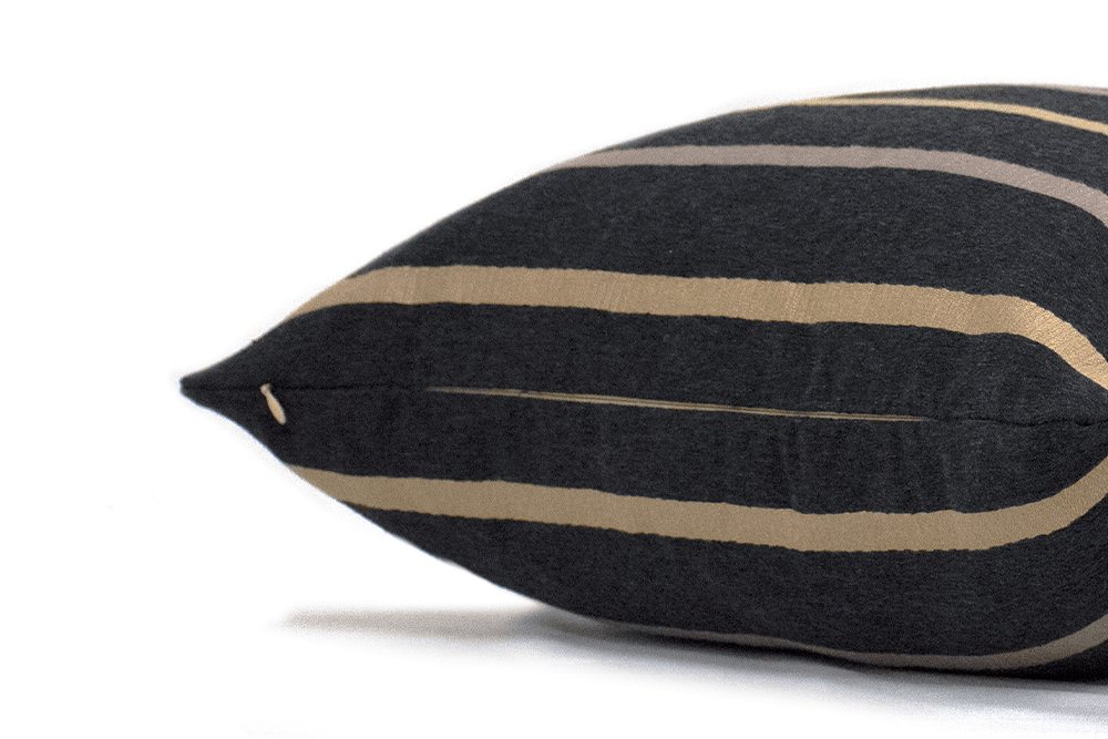 Housse de coussin rayée Espresso