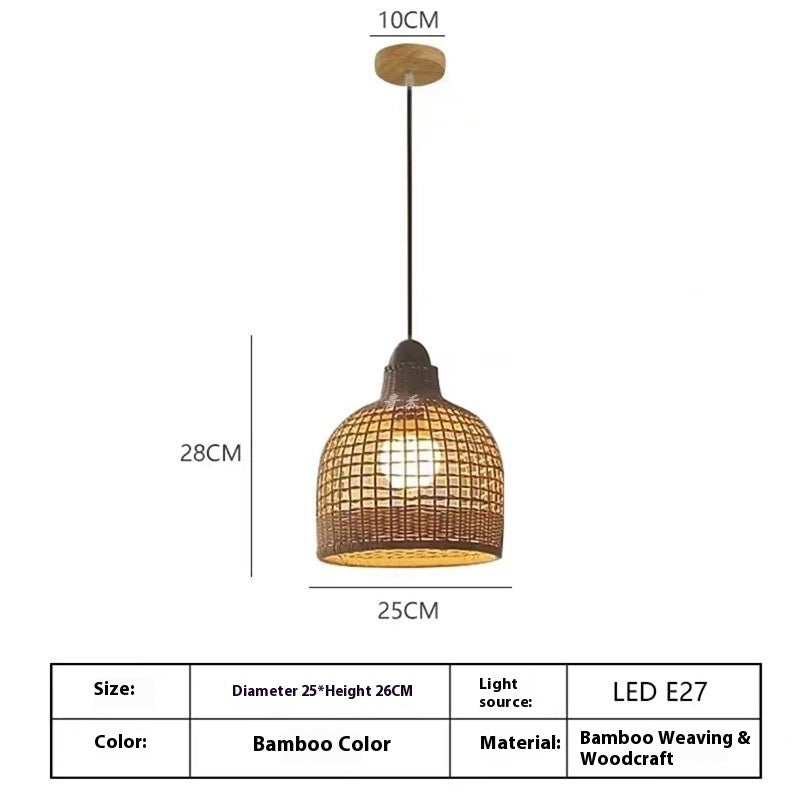 Lustre rétro en bois et rotin – Suspension moderne pour salle à manger, salon et chambre à coucher