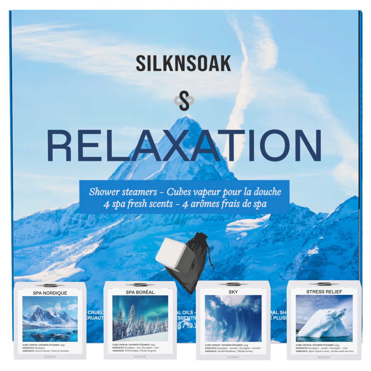 Lot de 4 cubes vapeur pour douche - Relaxation