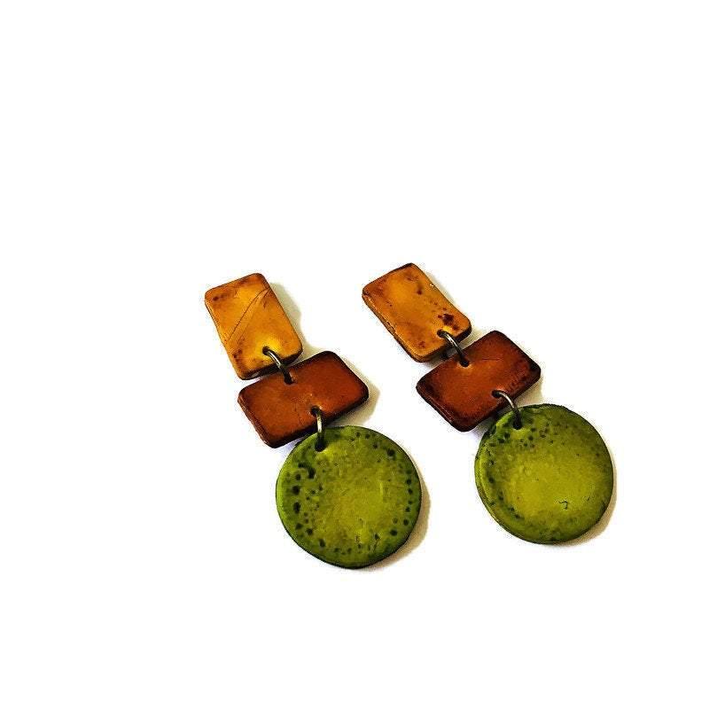 Parure de bijoux d'automne avec collier audacieux et épais et longues boucles d'oreilles géométriques
