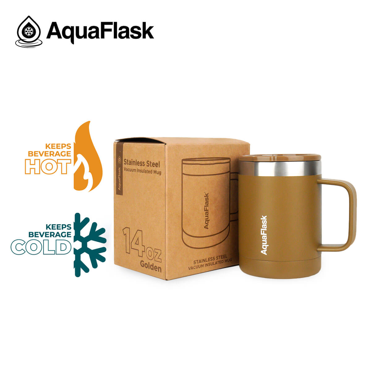 Mug Aquaflask isotherme avec couvercle et anse 415 ml (14 oz)