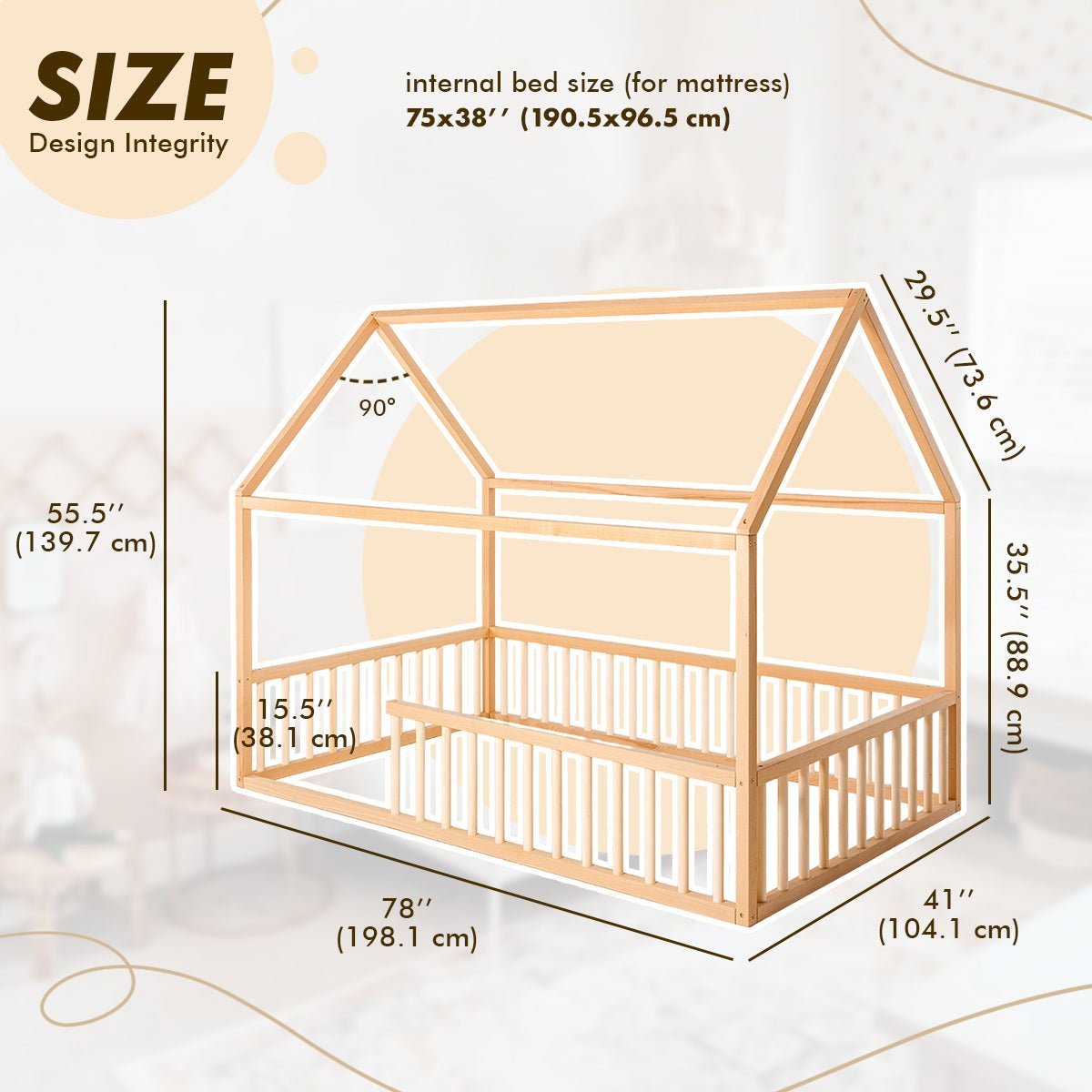 Lit cabane pour enfants et tout-petits à partir d'1 an.