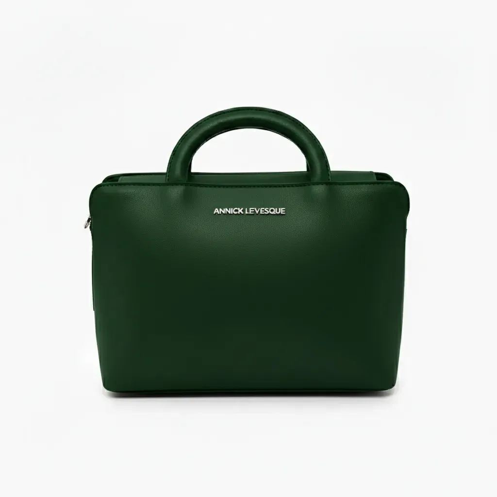 Sac à main en cuir Clarence, taille moyenne, deux-en-un, vert foncé