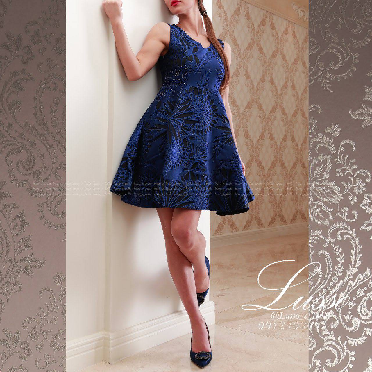 Robe Sasy évasée et perlée