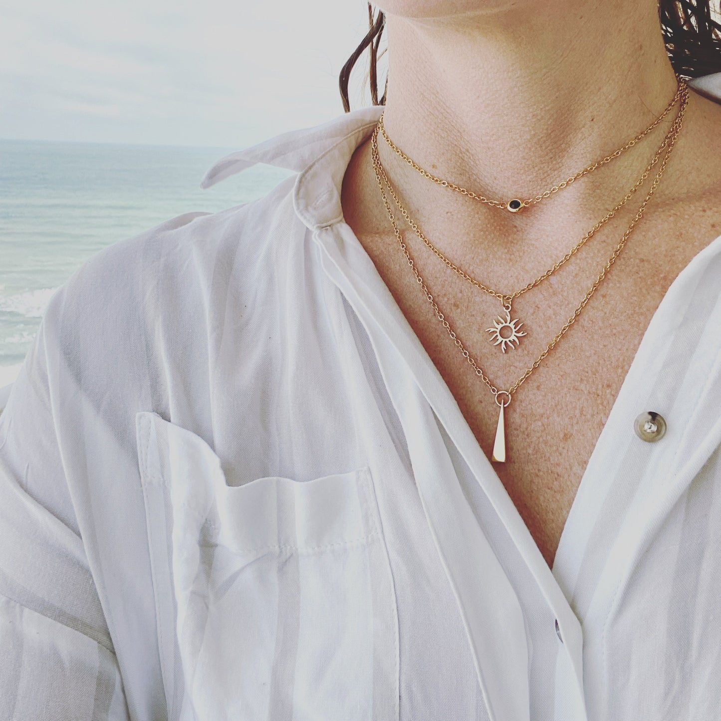 Collier Rayons de Soleil Dorés