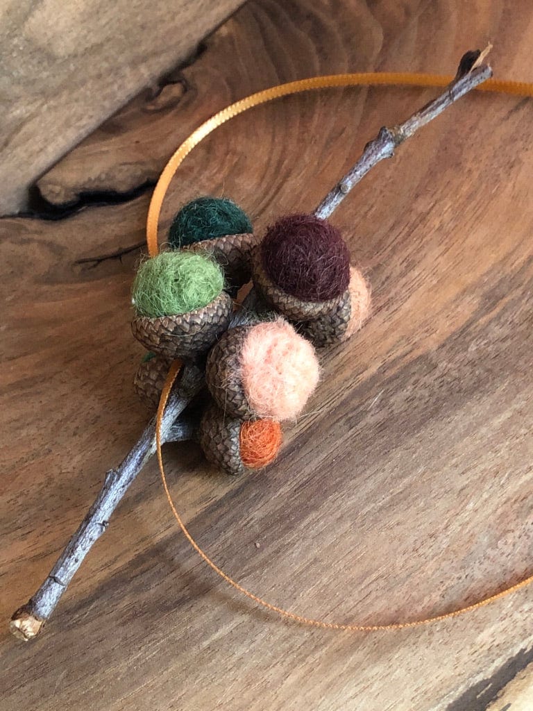 Acorn Stem | Felted | Brown & Green