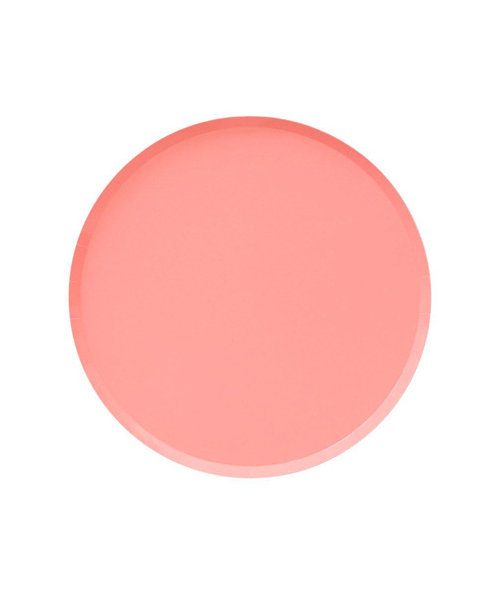 Assiettes à dessert corail fluo
