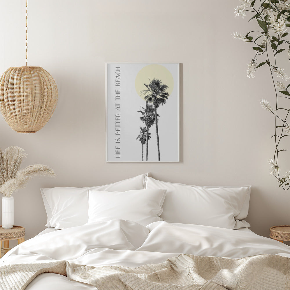 Décoration murale La vie est meilleure à la plage | palmiers