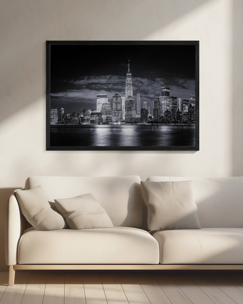 Gotham | Manhattan Skyline Black & White Canvas Wall Art