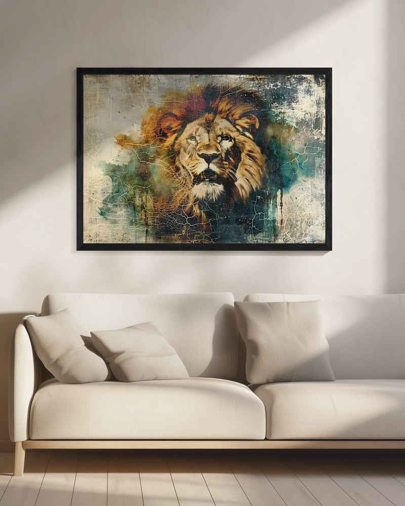 Art Mural Lion Animal Illustration Vintage Art Mural 06