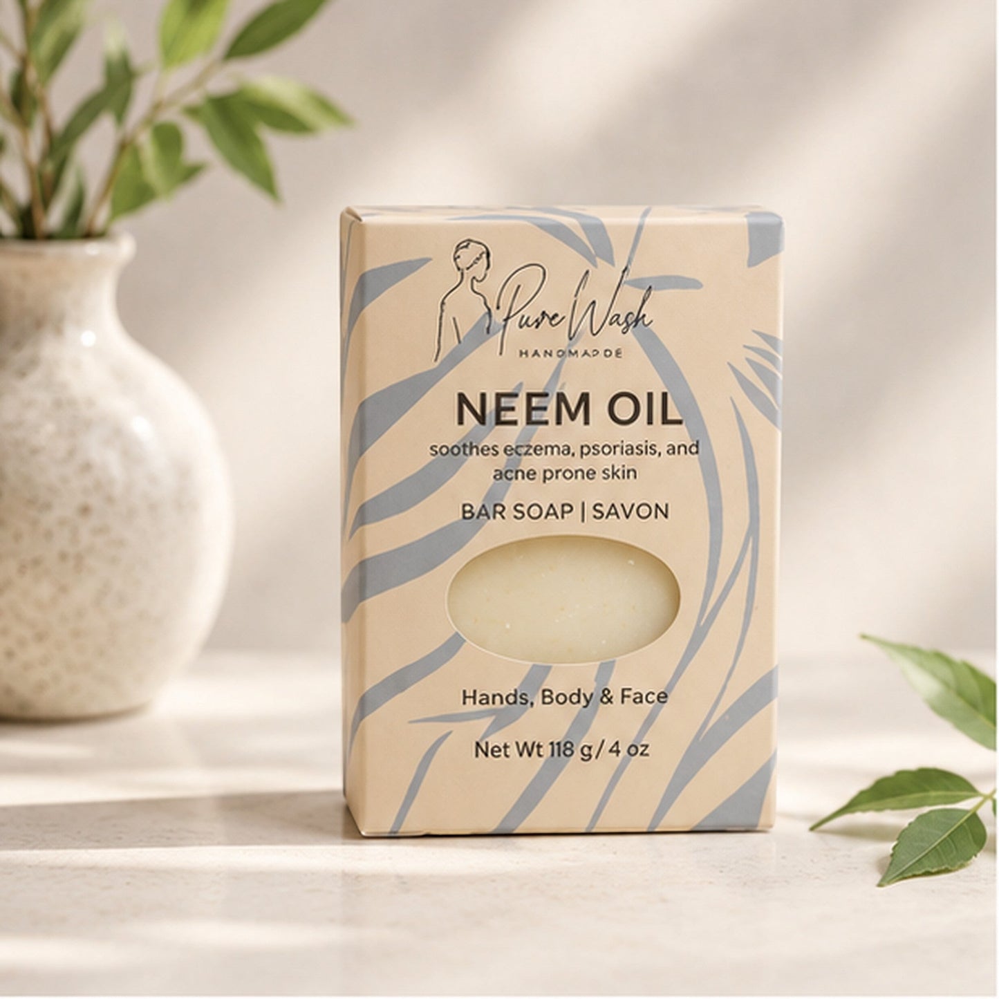Pain de savon à l'huile de neem