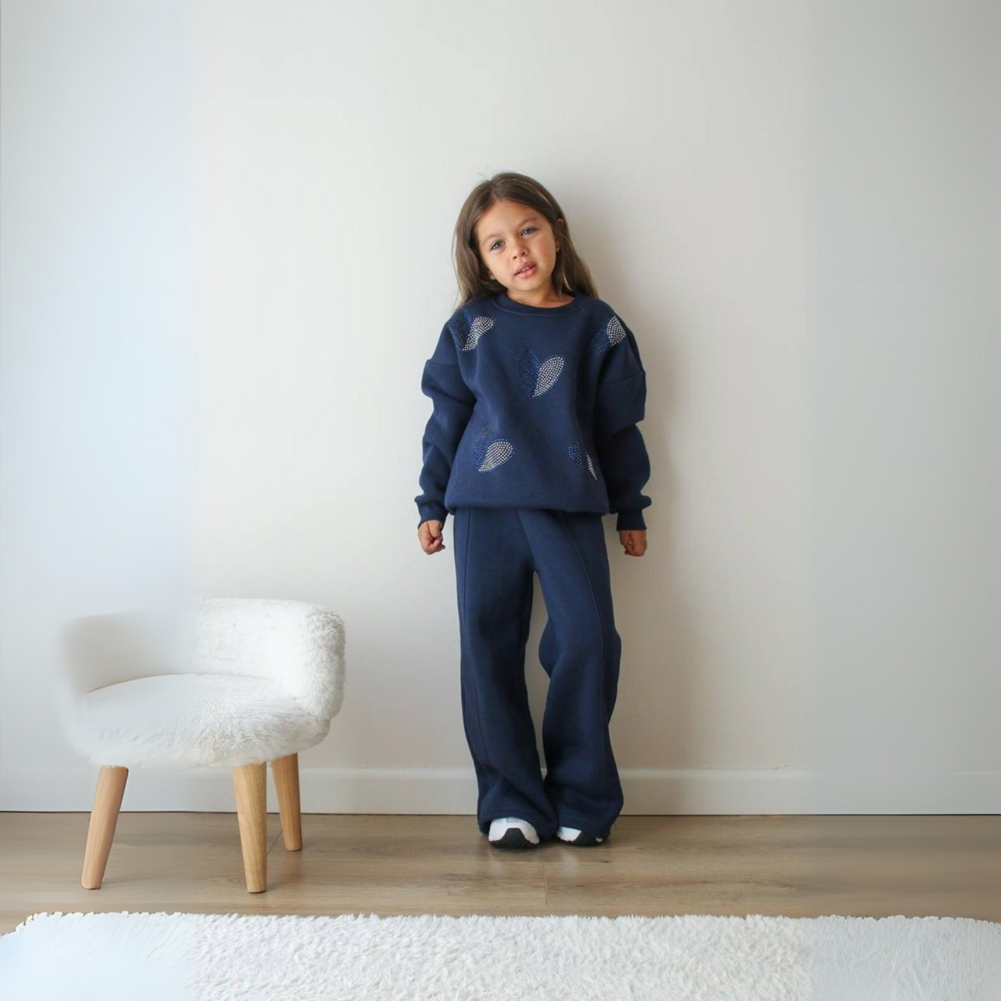 Ensemble décontracté pour filles Cœurs strass