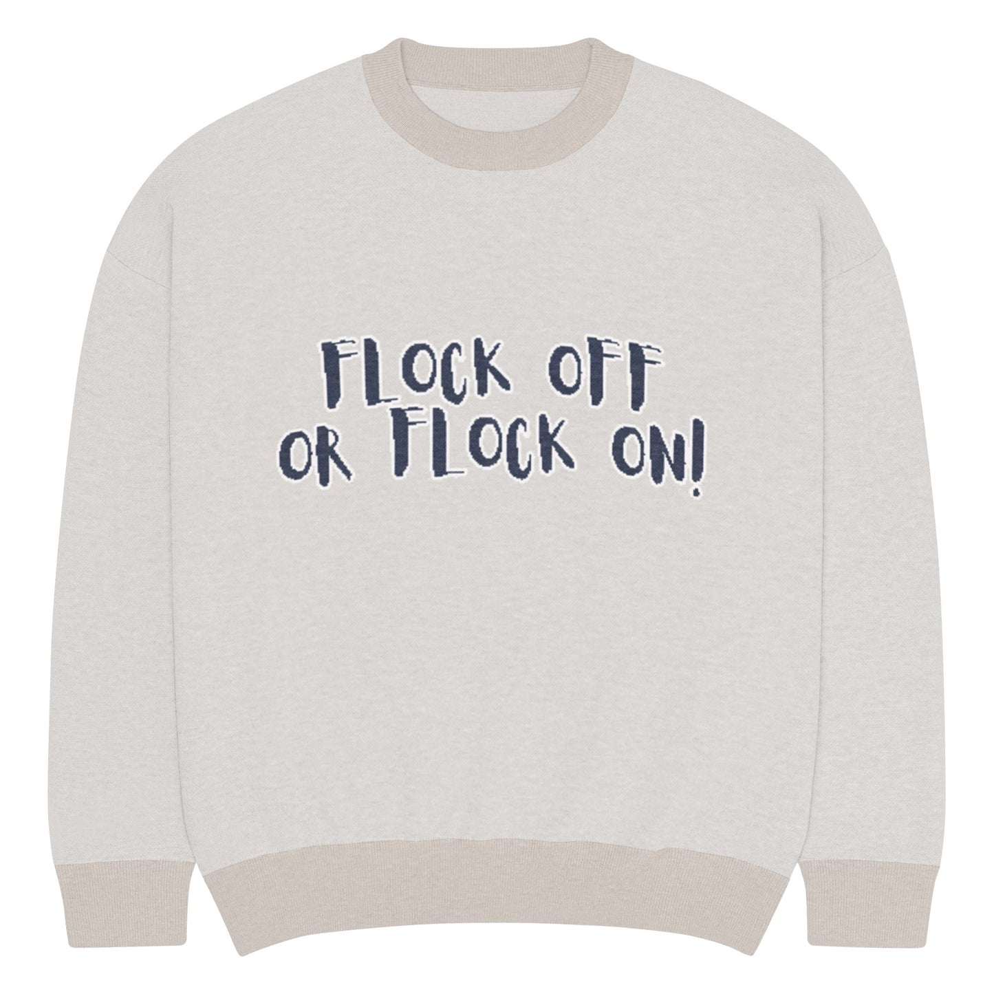Flock Off Knitted Verba Unisex crew neck sweater