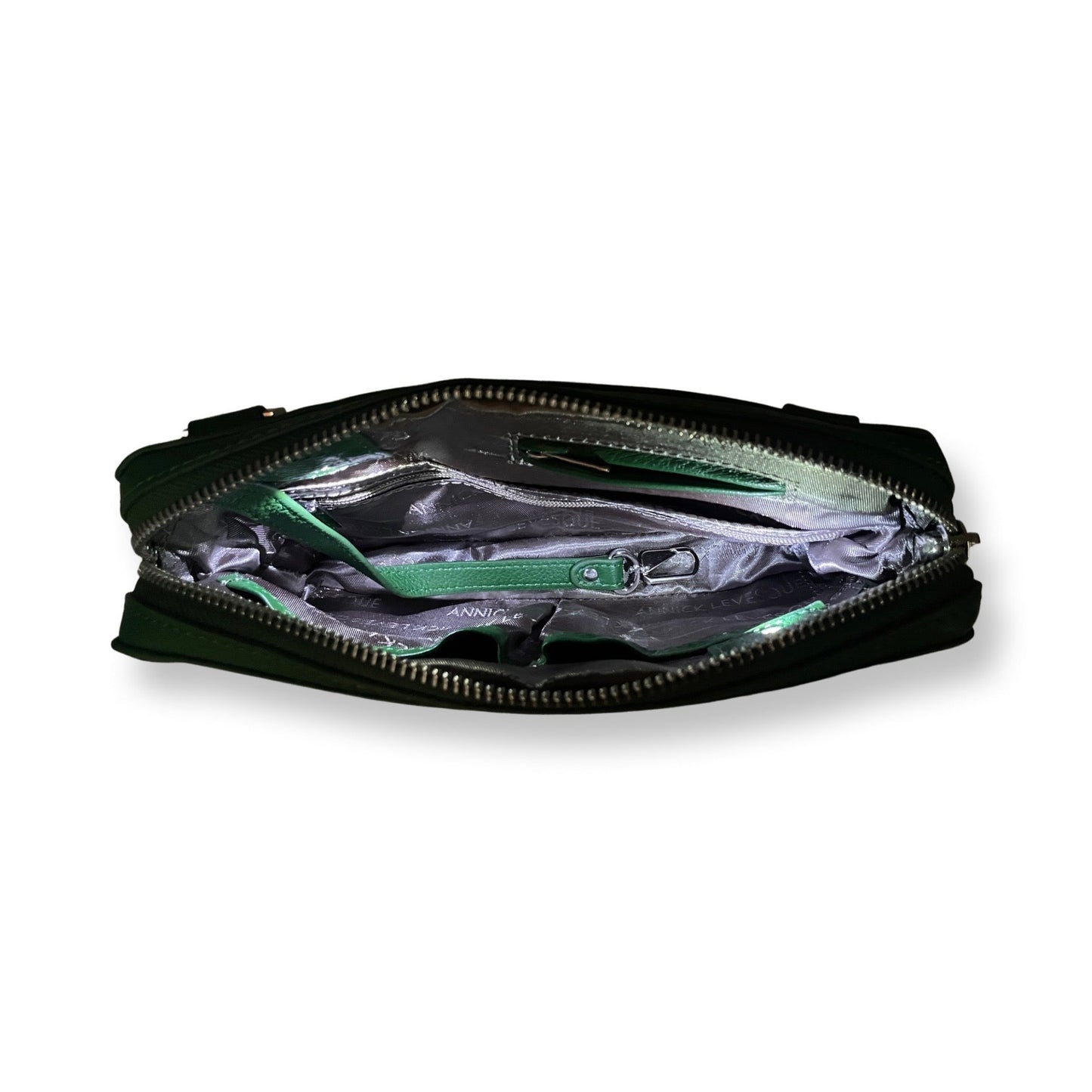 Small green leather shoulder bag - Annie