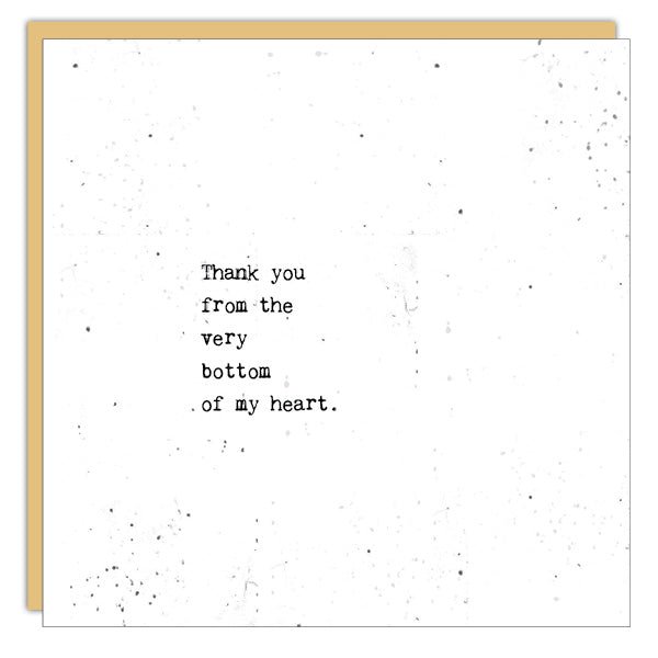 Stationery - Little Gem Card - Thank You From The Bottom Of My Heart