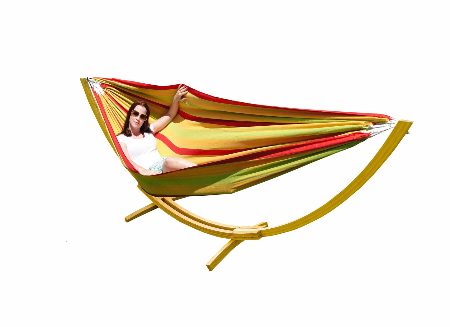 Hamac double de luxe de style brésilien avec support en bambou