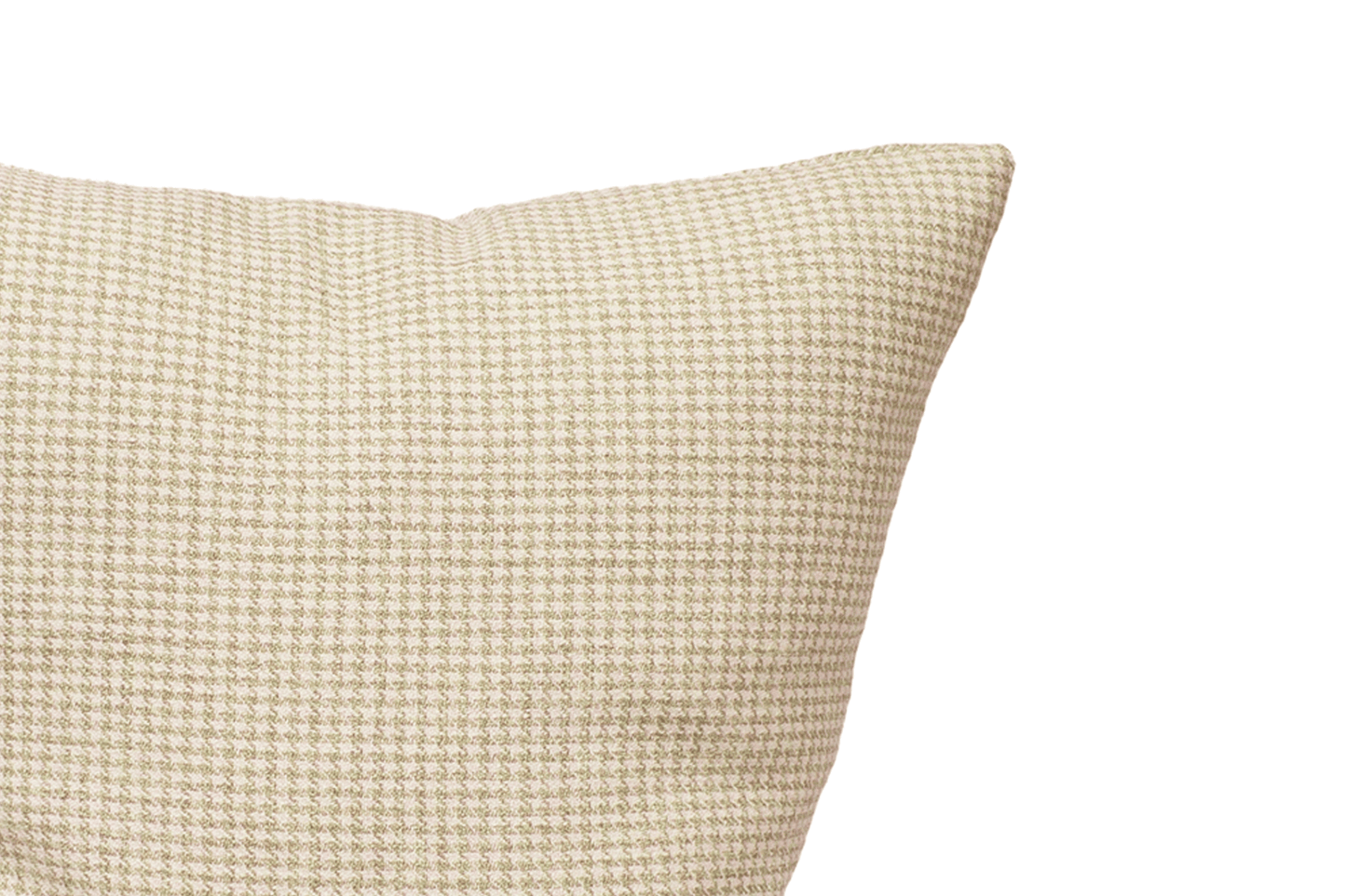 Housse de coussin pied-de-poule couleur avoine