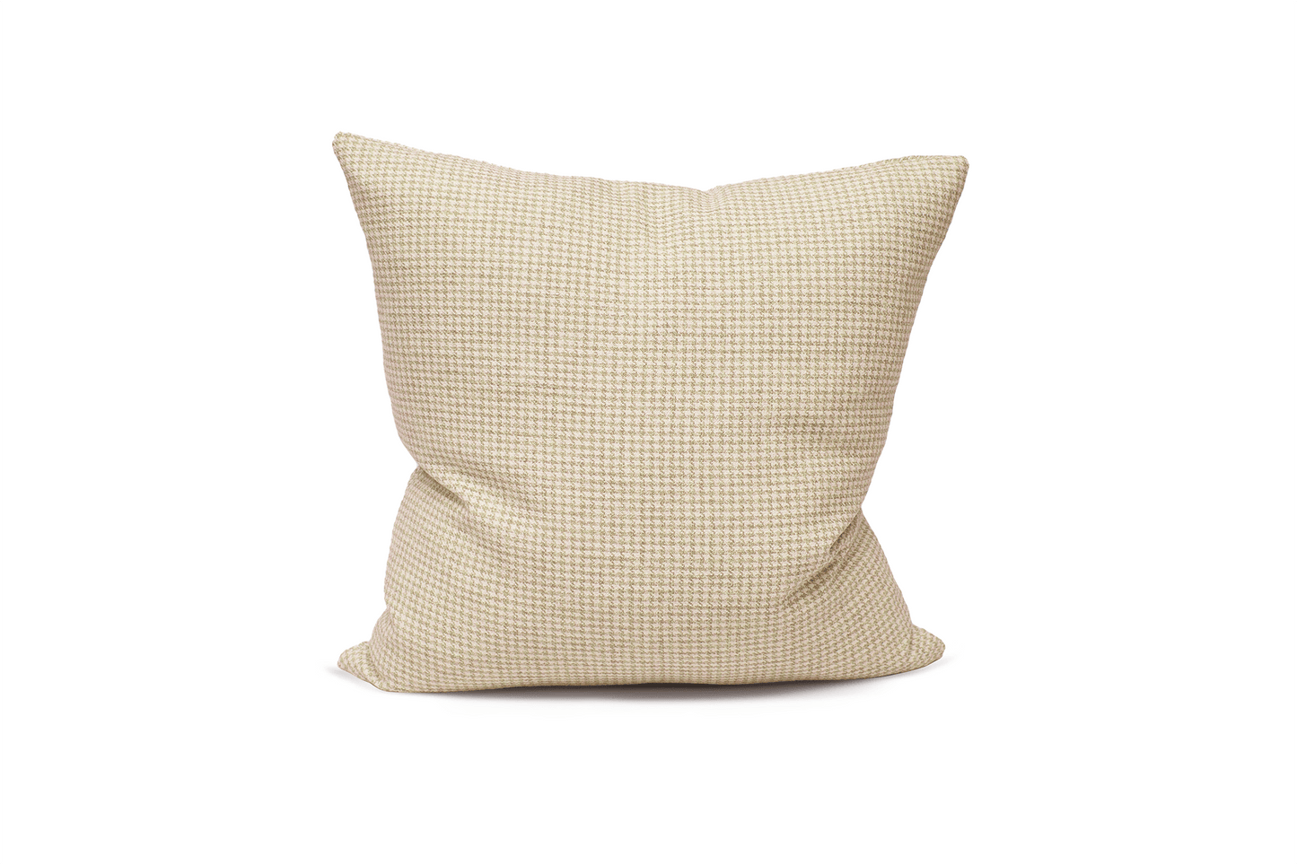 Housse de coussin pied-de-poule couleur avoine