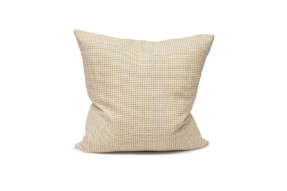 Housse de coussin pied-de-poule couleur avoine