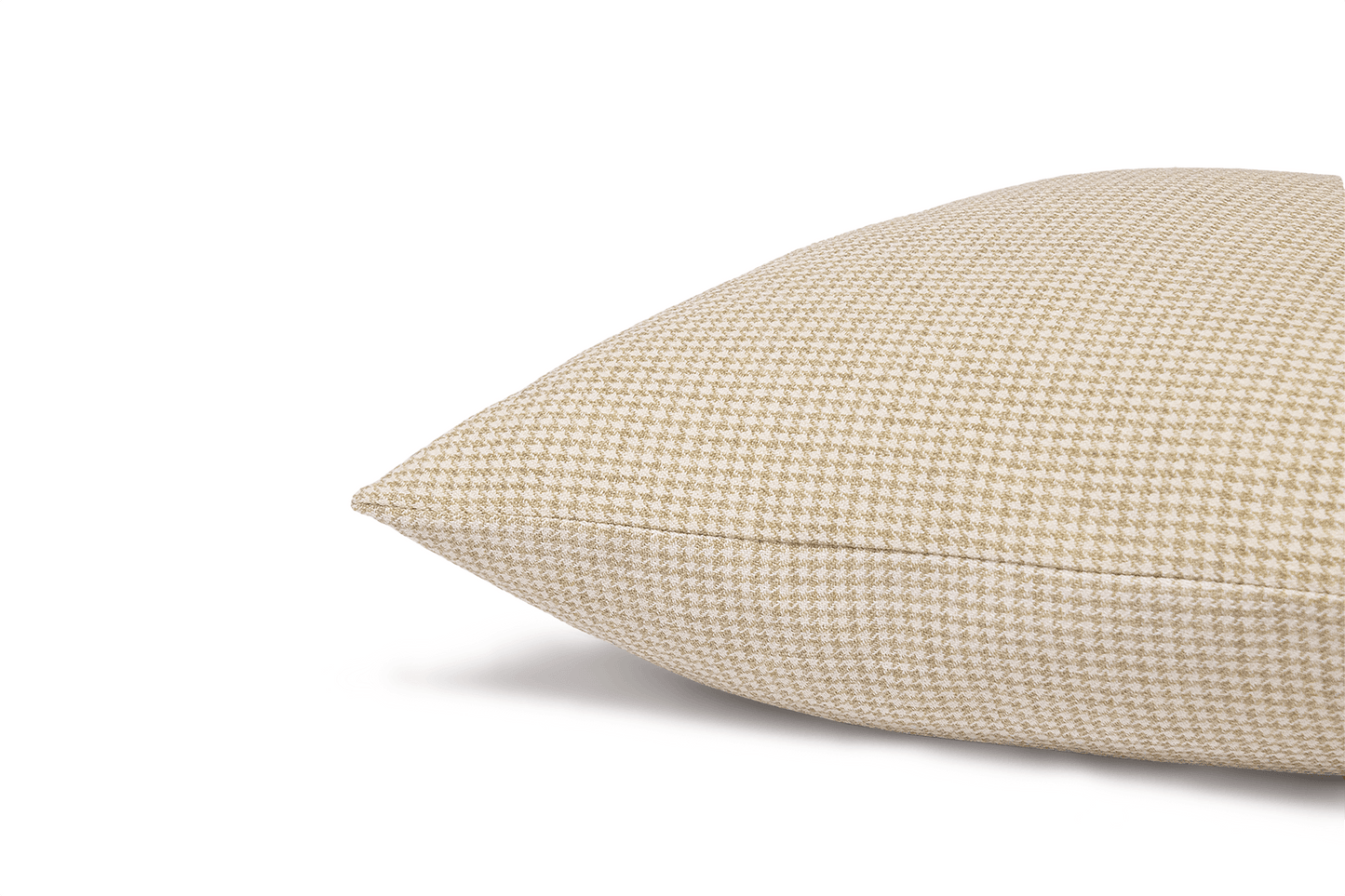 Housse de coussin pied-de-poule couleur avoine