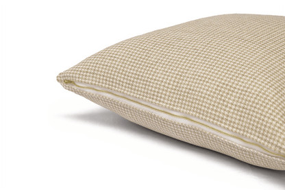 Housse de coussin pied-de-poule couleur avoine