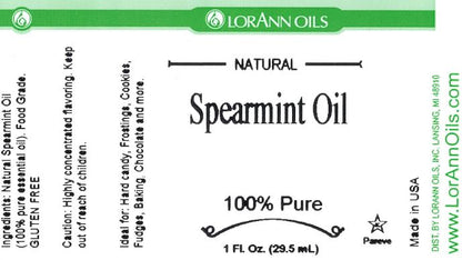 Spearmint Oil Natural - Food Grade Essential Oils 1 oz., 16 oz., 1 Gallon - Ships Free Within Canada on Orders Above CAD $199