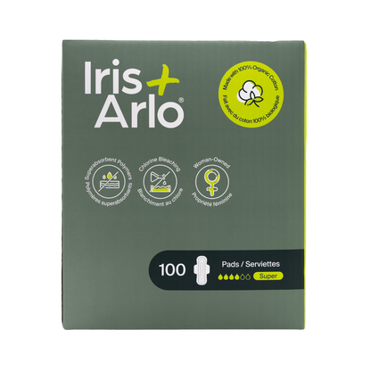 Serviettes hygiéniques super en coton 100 % biologique - Vrac (100)