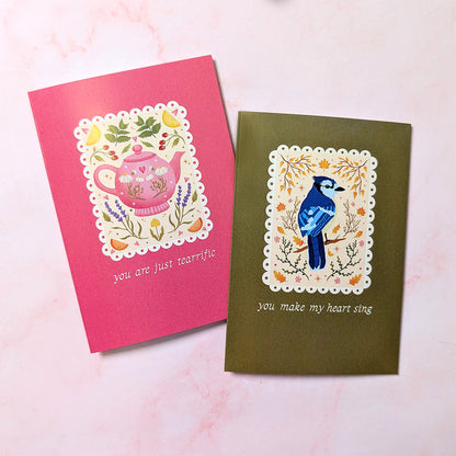 Tu es tout simplement génial(e) | Mini-carte de vœux Théière