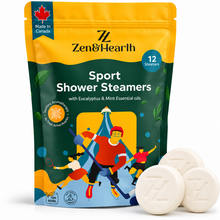Zen & Hearth Sport Shower Steamers – Post-Workout Recovery & Clearing Breath Aromatherapy with Eucalyptus, Mint & Menthol for Athletes & Active Lifestyles – Made in Canada