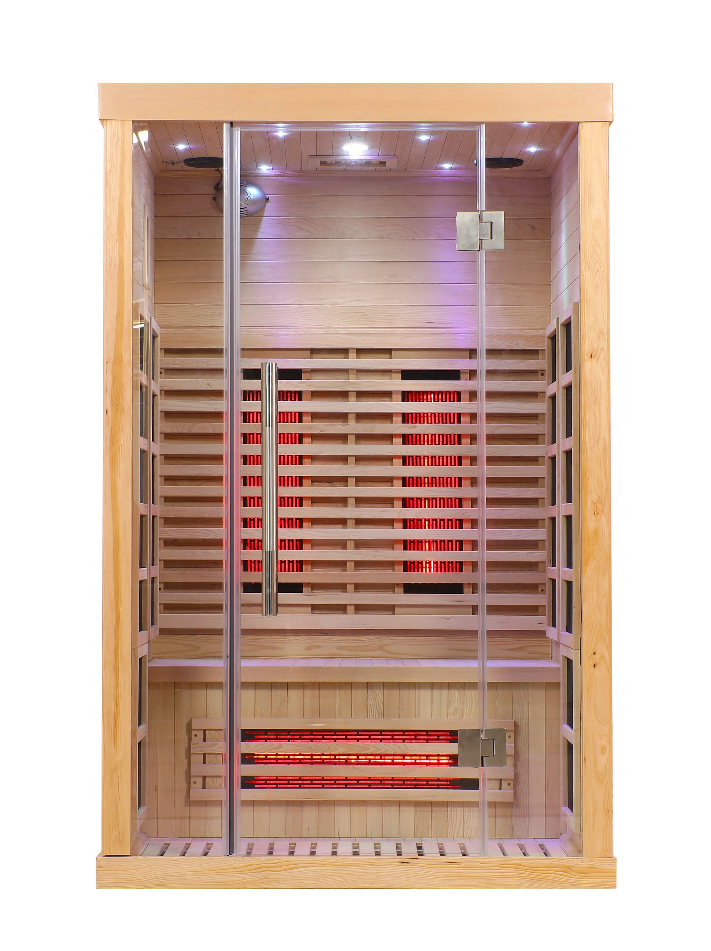Blisspod | Venetian | Sauna intérieur à spectre complet en pruche du Canada de qualité supérieure à faible champ électromagnétique | 10 radiateurs | Chromothérapie et réflexologie | 2 personnes