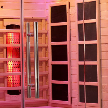 Blisspod | Venetian | Sauna intérieur à spectre complet en pruche du Canada de qualité supérieure à faible champ électromagnétique | 10 radiateurs | Chromothérapie et réflexologie | 2 personnes