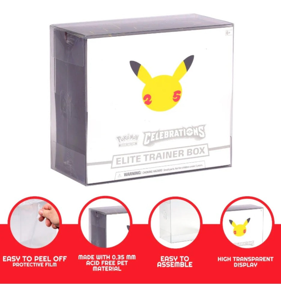 EVORETRO PET Protector for Pokémon Elite Trainer Boxes (ETB) – Pack of 5